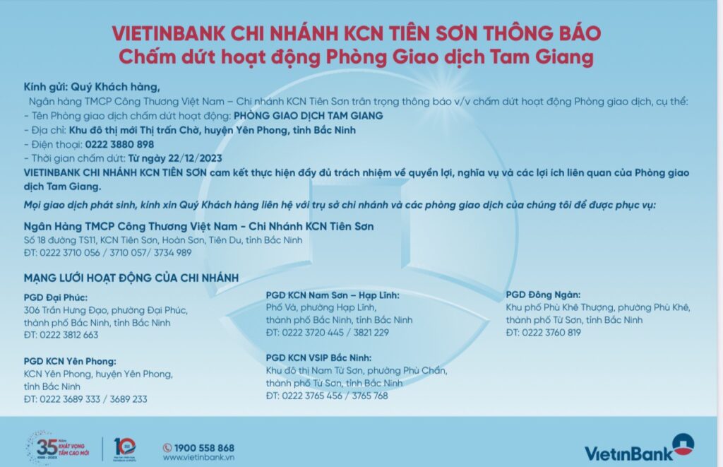 vietinbank chi nhanh khu cong nghiep tien son thong bao 658788d3e1533